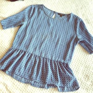 Banana republic blue peplum blouse size XS
